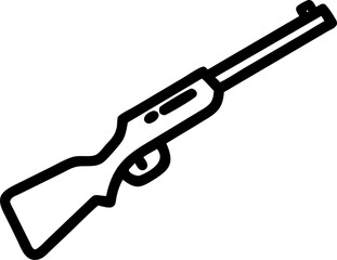 rifle vector outline icon on white or transparent background	
