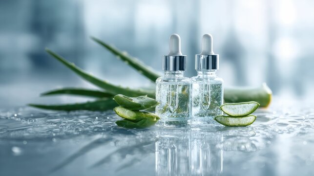 Aloe Vera Extract Natural Skincare Serum Bottles