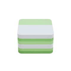 Stacked square coasters in green and white