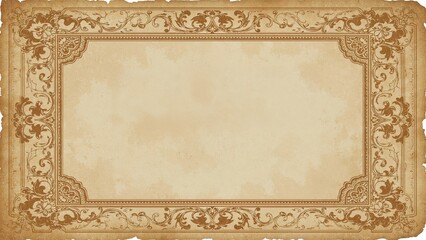 Vintage postcard with flowers frame and empty space, postcard mock up template