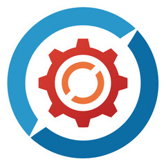 Abstract gear icon with circular progress design