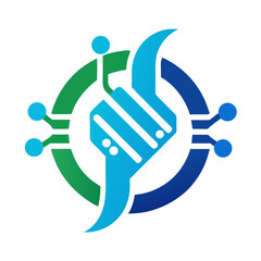 Abstract technology logo design with circuit board