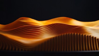 Abstract Orange 3D Landscape.