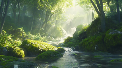 Nature embracing japanese temple in forest scene high resolution picture