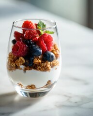 Delicious Berry Granola Parfait A Vibrant Food Photography