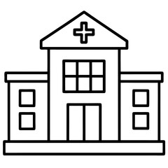 Medical Facility Line Art Icon