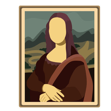 Flat Illustration of Monalisa picture