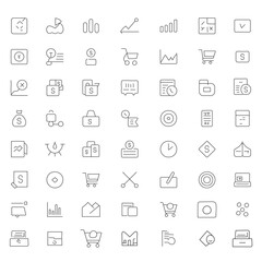 A set of business icon with black silhouette on white background 