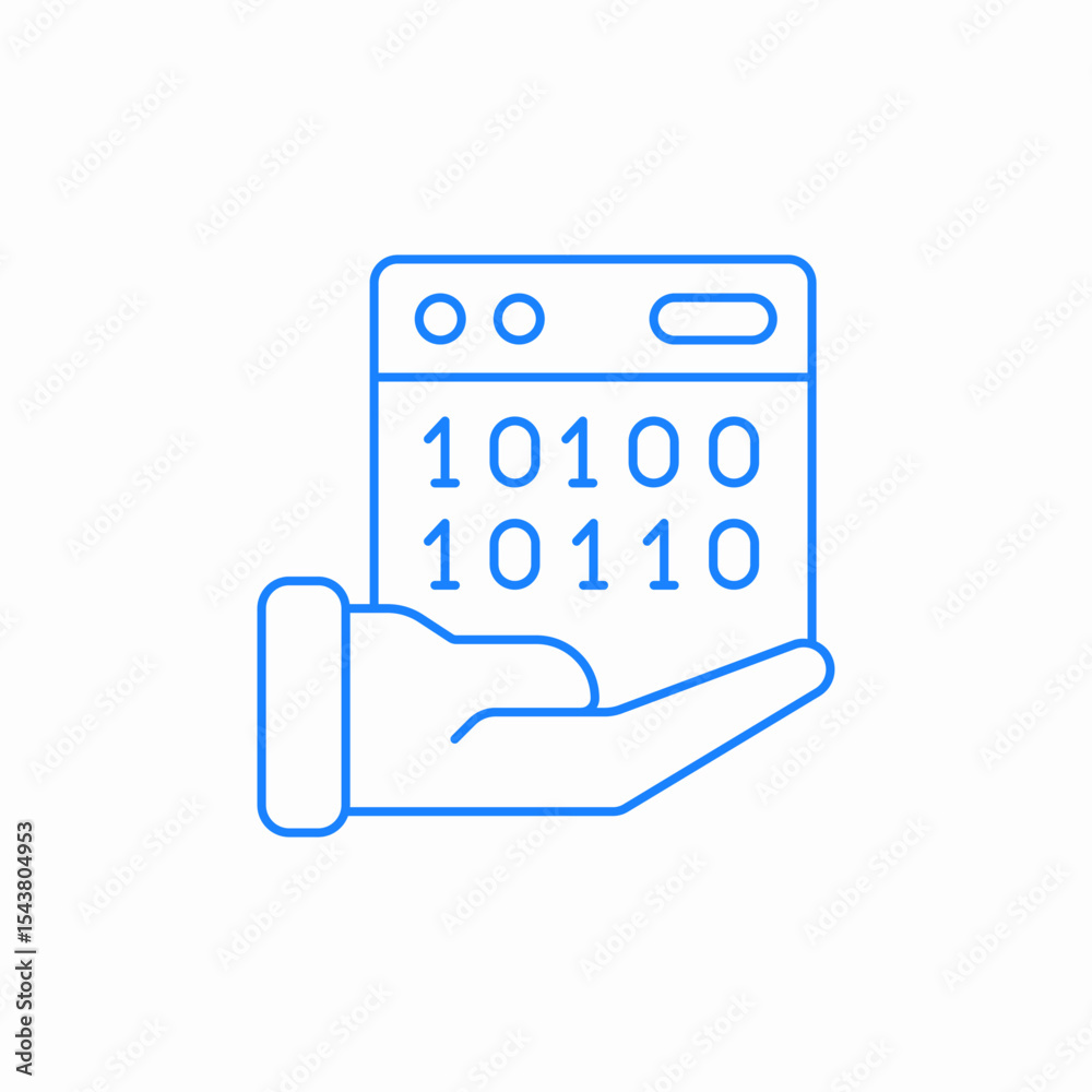 Wall mural binary code support icon sign vector