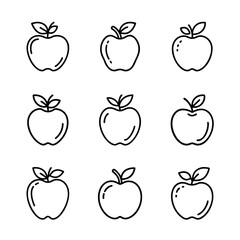 Apple vector art, Apple icon set, Fruits icon set