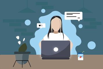 business woman with laptop