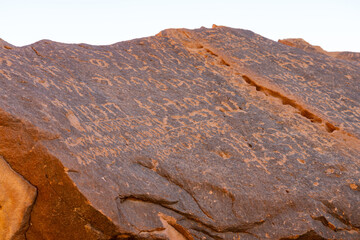 Jabal Ikmah,  ancient words carved into sandstone rocks, AlUla, Saudi Arabia