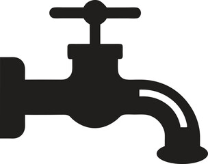 faucet with water drop, water Faucet or tap icon, water faucet symbol icon vector