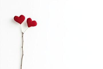 Whimsical red hearts on stick symbolize love and affection, perfect for romantic occasions