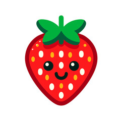 Obraz premium Playful smiling strawberry character representing freshness, health, and summer vibes on transparent background