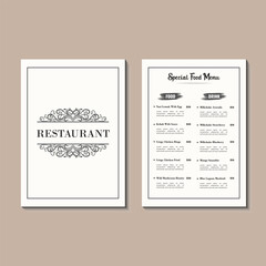 Food Menu Card Design for Buffet and Catering Services. Clean Layout Flyer for Wedding, Event, or Corporate Catering. Classy Restaurant Menu Mockup Template. Tasty Food Flyer Design for Restaurant.
