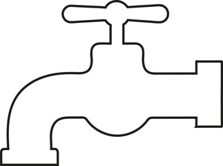 water faucet line art icon vector, water Faucet or tap icon