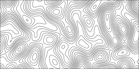 Abstract Black and white background vector, topographic contours map background. Wave Line topography map contour. Terrain lines, with varying line and featuring organic pattern