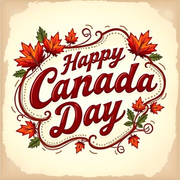 A festive Canada Day greeting with a vintage design.