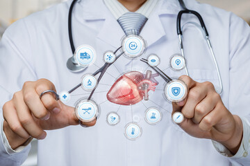 Doctor showcases heart health tech.