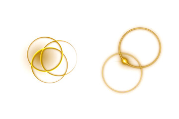 Vibrant Glowing Yellow Energy Rings and Overlapping Circle Bursts on Black Futuristic Background – PNG

