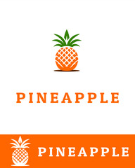 A vibrant pineapple logo featuring a modern, minimalist and clean design, fruit icon