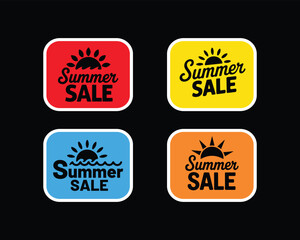 Summer Sale icon set. Summer Sale Sign Designs for Promotion. Discount Promotion, sticker, badge, emblem, tag badge and labels design.