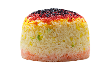Colorful layered rice cake with transparent background a culinary delight