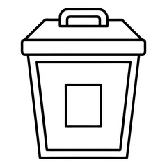 Biohazard Waste Bin Line Art Vector