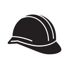 Protective Safety Helmet Icon Silhouette
