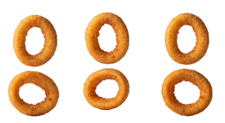 Crispy Golden Fried Onion Rings Ready To Eat PNG Image