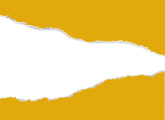 Yellow Horizontal Torn Paper Edge Ripped Paper