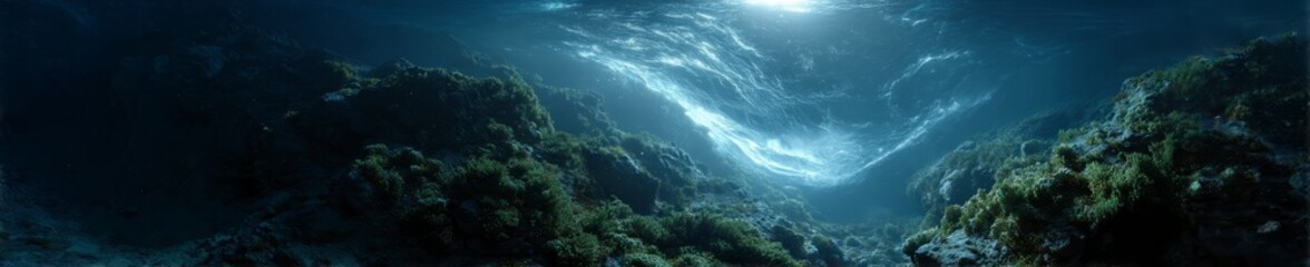 Fototapeta premium Underwater exploration ocean depths hdr 360 degree hdri photography