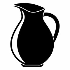 Lemonade jug silhouette vector. Black vase isolated on white.