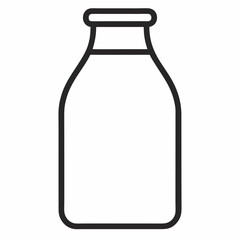 Milk bottle line art icon. Milk vector illustration.