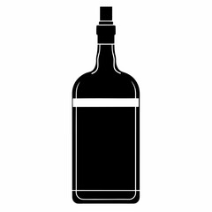 Whisky bottle silhouette. Whisky isolated on white.