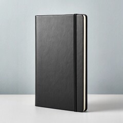 Minimalist Black Hardcover Notebook Standing Upright