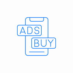 mobile ads click buy icon sign vector
