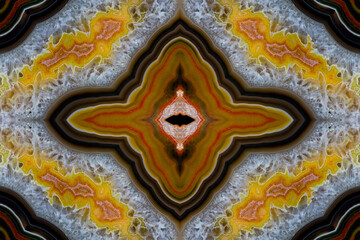 Laguna agate kaleidoscope repeating mirror-effect pattern.