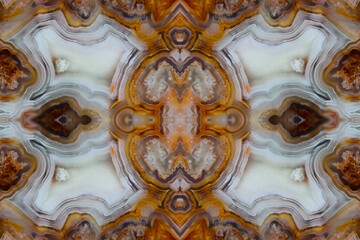 Laguna agate kaleidoscope repeating mirror-effect pattern.