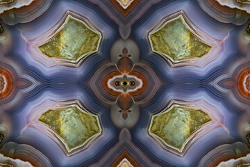 Laguna agate kaleidoscope repeating mirror-effect pattern.