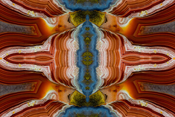 Laguna agate kaleidoscope repeating mirror-effect pattern.