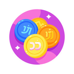 Hanukkah gelt coins Holiday SVG Icon