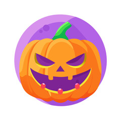 Jack-o-lantern with scary face Holiday SVG Icon