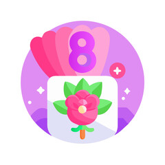 International Women's Day flower Holiday SVG Icon