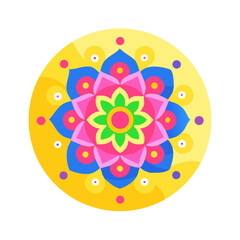 Rangoli pattern with dots Holiday SVG Icon