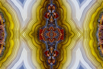 Laguna agate kaleidoscope repeating mirror-effect pattern.