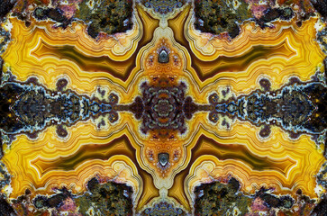 Laguna agate kaleidoscope repeating mirror-effect pattern.