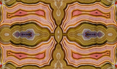 Laguna agate kaleidoscope repeating mirror-effect pattern.