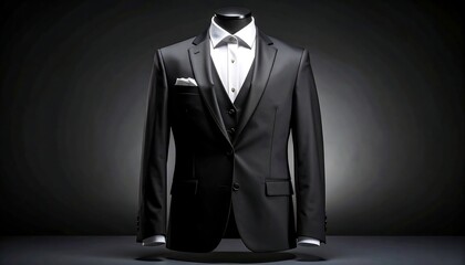 Black tuxedo with elegant formal wear.